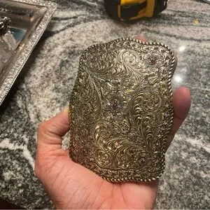 San Carlos custom belt buckle 22k gold over sterling silver with 5 Rubies. San Carlos | Accessories | San Carlos Custom Belt Buckle 22k  main image 2